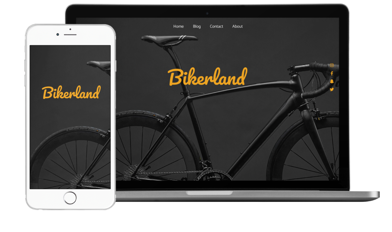 bikerland app landing page